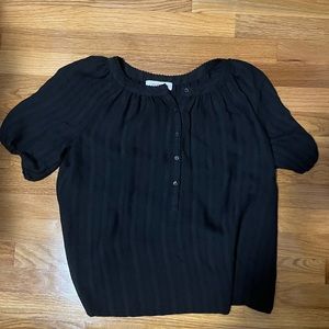 Loft black short sleeved blouse